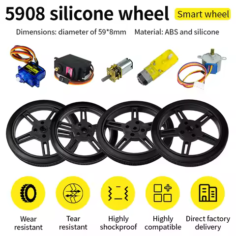 5908 Silicone Tire Wheel 360-degree SG90 MG996R SG5010 Servo N20 TT Motor Compatible With Robot Smar