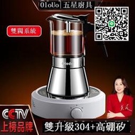 咖啡壺德國不銹鋼摩卡壺雙閥意式風煮咖啡機家用便攜手沖咖啡器具電陶爐