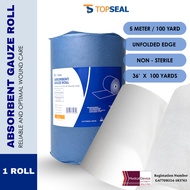 TOPSEAL ABSORBENT GAUZE ROLL100 Yards (1.1 kg) Roll Cotton Gauze Dressing High Absorbency Non-steril