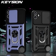 KEYSION Shockproof Armor Case for Nothing CMF Phone 1 Slide Camera Lens Protection Ring Stand Phone 