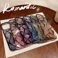 Casing For iPhone 11 Pro Max 12 13Pro Fashion Electroplated Diamond Pattern Phone Case with Glitter 