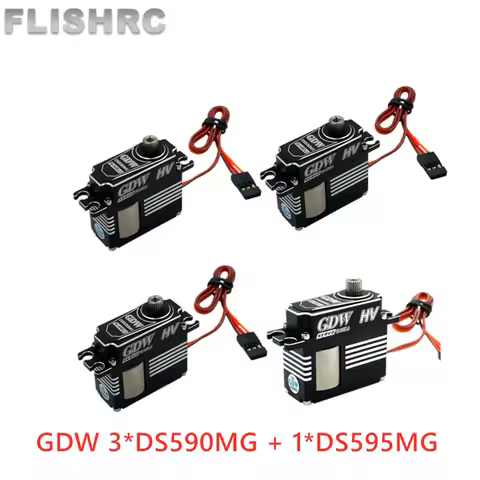 GDW 3PCS DS590MG 1PCS DS595MG 12KG Torque Force Metal Teeth For 505 XL520 500X