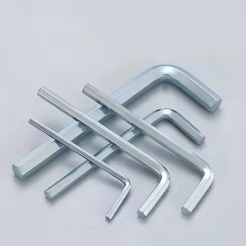 L Shaped Allen Wrench Key Galvanized Heat Treatment Anti-rust Flat Head Hex Allen Key 1.5mm 2mm 2.5m