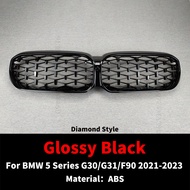 กระจังหน้าช่องตะแกรงกรอบกระจังหน้ารถตะแกรงตาข่ายตรงกลางสำหรับ BMW 5ซีรีส์ G30 M5 G31 F90 2021-2023 5