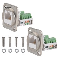 2PCS RJ45 Panel Mount  Terminal Adapter, RJ45/8P8C Female Panel Mount Connector, RJ45 Solderless Ter