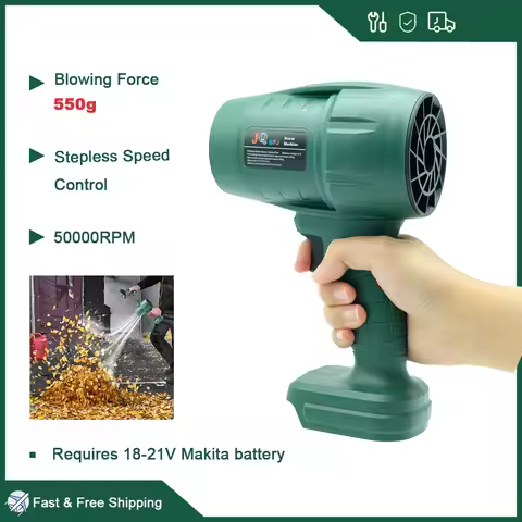 Powerful Air Blower Turbo Fan with Thrust 550g to Cleaning Fallen Leaves, Snow and Sand Requires 18V