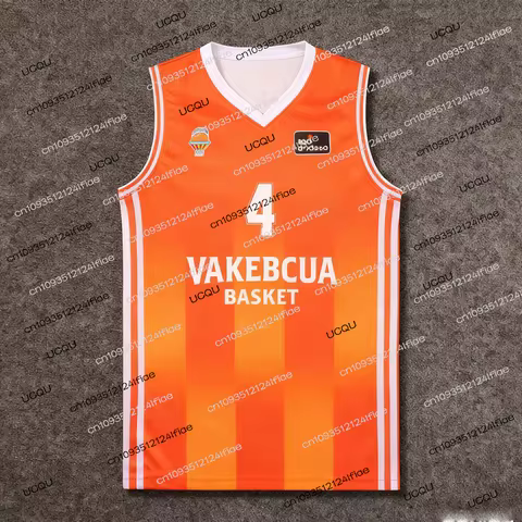 25/26 Valencia Basket Basketball Home Jersey, Jaime Pradilla #4 Basketball Vest, Men's Outdoor Quick
