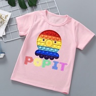 Pop it Fidget Toys Pink T-Shirt Girls Don'T Mind Me Just Poppin Graphic Print Kids Clothes Love Ice Cream Tshirt Birthday Gift