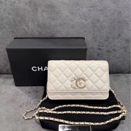 【Chanel檢漏✨ 全網最低價！】Chanel WOC 白色 大logo仙氣飄飄
