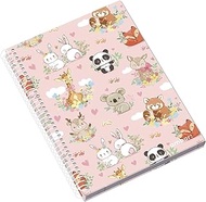 5 x Spiral Bound Notebook C/Dura A5 120F 70G PetsFrWdld Squared
