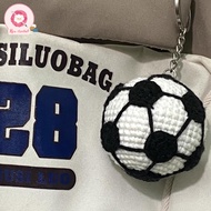Handmade wool mini soccer ball keychain