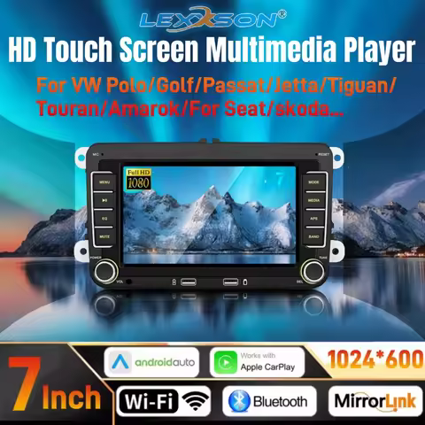 LEXXSON 2 Din 7“ MP5 Car Radio FM AM RDS Mirrorlink Carplay Android Auto Car Stereo For Volkswagen V
