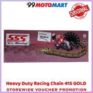 SSS RACING CHAIN GS 415 HSB X 122L 132L GOLD RANTAI 415 Y15 LC135 RANTAI SRL WAVE GS415HSB