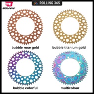 【Rolling 365】BOLANY 130 BCD Folding Ultralight Bicycle Chainring Hollow Design Round Hole Plating 53T 54T 56T Bicycle