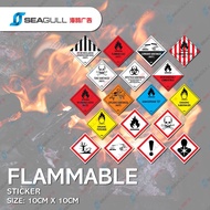 Flammable Sticker Schedule Waste Sticker Explosive Substances Danger Sticker 10cm x 10cm