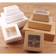Cupcake Muffin Box 2/4/6/12 Cavity Kotak Kek Cawan Dessert Box Brown White Food Container