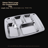 Durable 304 Stainless Steel Divided Tray For Cafeteria Self-service