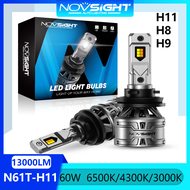 Novsight N61T H11 Bóng đèn pha LED 6500K / 4300K / 3000K 3 Nhiệt độ màu Đèn LED ô tô Chùm sáng cao