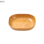 〔8C15〕 Creative Imitation Wood Plastic Snack Plate gar Dish Home Sushi Breakfast Dried Fruit Snack T