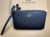 COACH 女士 新款雙拉鍊C6649二色出貨手拿包，零錢包。尺寸16×10。 。