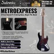 Sadowsky MetroExpress 21-fret Hybrid PJ 4-String Bass Guitar, Maple FB, Black