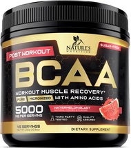 BCAA Powder - Post Workout Muscle Recovery Support Supplement, Pre Workout Energy 2:1:1 with Essenti