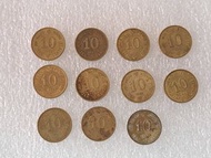 殖民時期 女皇頭香港硬幣壹毫子11個 1982至1992年, 每個不同年份