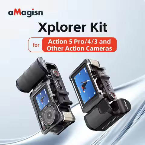 aMagisn Hand Grip Xplorer Kit with Shutter Button for Insta360 AcePro2 DJI Hero Series Cameras Compa