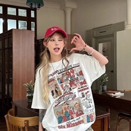 Style New Style Fashionable t Women American Style Shirt Korean Design Sweet Short-Sleeved Heavy Top