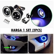 POM88 - 89mm Angel Eyes Led Cob White Or biru 89mm Angel Eyes FOGLAMP/