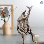 [GA] Antique Brass Realistic Beetle Sculpture Dual Horned Beetle Figurine With Intricate Detailing C