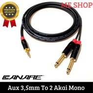 kabel audio aux 3,5mm to 2 jack akai mono premium