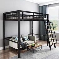 公寓出租屋高架床小戶型上鋪床鐵藝上床下桌複式二樓鐵架床閣樓床