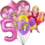 10pcs Tangled Birthday Number Balloon Rapunzel Princess Party Decoration Supplies Latex Ballon Girl 