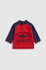 ชุดว่ายน้ำเด็กผู้ชาย Mothercare Shark Sunsafe Rash Vest Upf50+ HD886