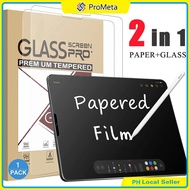 Pelindung Skrin Kaca Terbaja Matte 2in1 Paperlike 2in1 Paperlike Matte Tempered Glass Screen Protect