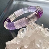 小極品-超夯紫羅蘭薰衣草紫色雕工螢石迴紋手排11.5mm（單圈）手環排•點點水晶•