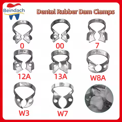 1PC/Pack Dental Rubber Dam Clamps 8 Sizes Barrier Clip Restorative Dam Clip Holder for Oral Orthodon