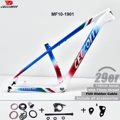 2026 CECCOTTI Carbon Frame MTB 29 Mountain Bike Hardtail Frames 148*12mm Thru Axle BOOST 29er*2.3 In