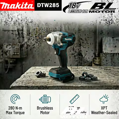 Makita DTW285 18V Brushless Impact Wrench 1.7kg Lightweight 280Nm 3-Speed For Makita 18V Battery Wor
