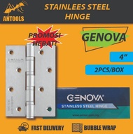 GENOVA GDH-4 Inch Stainless Steel Door Hinge / Heavy Duty Door Hinge Ensel Pintu Kayu ( 2PCS/SET ) -