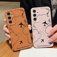 Casing for Samsung Galaxy S26 S25 Plus FE Ultra Edge A57 A37 A27 A17 5G 4G Flight Log Cortex Texture