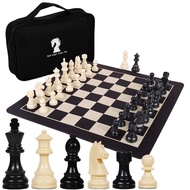 Portable Overweight Germanic Knight Chess Set Foldable Leather Chessboard Plastic Chess Pieces Gift