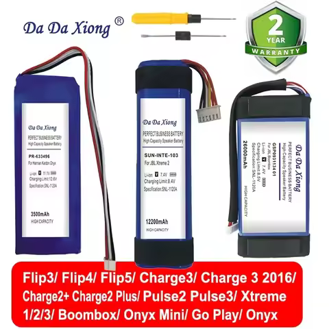 Replacement Battery For JBL Charge Flip Clip Pulse Xtreme 2 3 4 5 Boombox1 For Harman Kardon Go Play