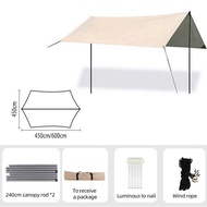 READY STOCK Camping Tarp 4.5 X 6M Flysheet Waterproof Groundsheet Ultralight Weight  Shelter Tent Fl