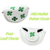Half Mallet Putter Cover Headcover PU Leather Mid Mallet Putter Cover Magnetic, Clover Golf Putter C
