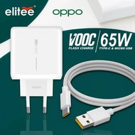 65W ORIGINAL 100% TC Travel Charger Fast Charging SUPER VOOC TYPE C/Micro USB OPPO A18 A17 A17K A16 