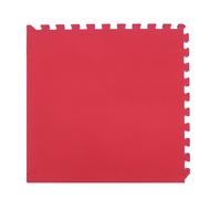 [特價]經典素色安全EVA巧拼地墊 櫻桃紅 60x60x1.2cm 4入 附邊條