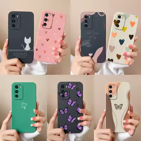 For Huawei P40 Pro Phone Case New Fashion Soft Liquid Silicone Camera Protection Back Cover For Huaw