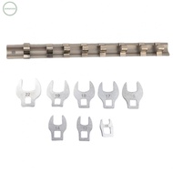 Metric Crowfoot Wrench Kit 8pcs 38In Drive 10 to 22mm Open End with Storage Rack